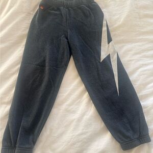 Kids Aviator Nation gray sweatpants with Lightning Bolt 4 in EUC